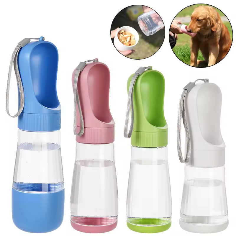 Garrafa Portátil com Alimentador para Pets